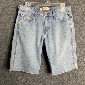 Levis 515 Shorts Women Sz 6 Bermudas Light Wash Denim Raw Hems 5 Pocket